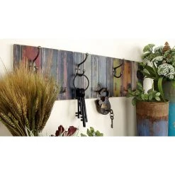 Wholesale 💯 Multi Colored Wood Rustic Wall Hook, 8" x 28" x 3" by Ivory and Iris 🥰 -Cheap Ivory and Iris Store D502453S 8