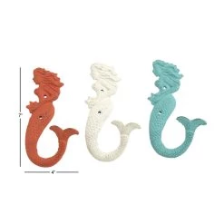 Promo 🧨 Set of 3 Multi Colored Metal Coastal Wall Hook, 4" x 7" by Ivory and Iris 🔥 -Cheap Ivory and Iris Store D502461S 6