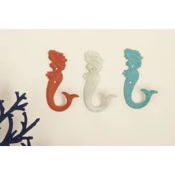 Promo 🧨 Set of 3 Multi Colored Metal Coastal Wall Hook, 4" x 7" by Ivory and Iris 🔥 -Cheap Ivory and Iris Store D502461S 7