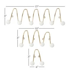 Deals 😀 Set of 3 Gold Metal Glam Wall Hook, 4", 10", 17" by Ivory and Iris 😀 -Cheap Ivory and Iris Store D502463S 6