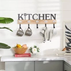 Budget 🌟 Brown Porcelain Farmhouse Wall Hook, 9" x 24" x 2" by Ivory and Iris ✔️ -Cheap Ivory and Iris Store D502469S 8