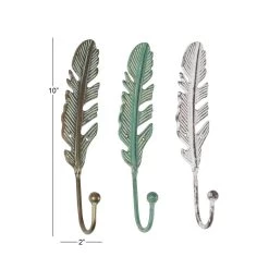 Best Pirce ✔️ Set of 3 Turquoise Metal Eclectic Wall Hook, 2" x 10" by Ivory and Iris 🧨 -Cheap Ivory and Iris Store D502478S 6