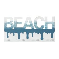 Best Sale 😍 Blue Wood Coastal Wall Hook, 10" x 19" x 2" by Ivory and Iris 👏