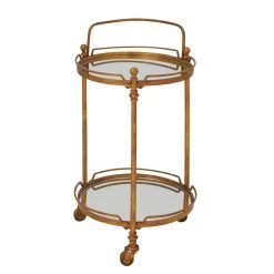 Best Sale ⌛ Brass Iron Bar Cart, 31" x 19" x 18" by Ivory and Iris 🌟