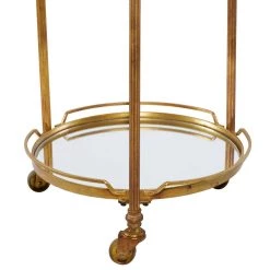 Best Sale ⌛ Brass Iron Bar Cart, 31" x 19" x 18" by Ivory and Iris 🌟 -Cheap Ivory and Iris Store D502501S 3