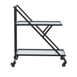 Best Pirce ❤️ Black Iron Industrial Bar Cart, 32" x 25" x 18" by Ivory and Iris ✨ 11 Best Pirce ❤️ Black Iron Industrial Bar Cart, 32" x 25" x 18" by Ivory and Iris ✨ -Cheap Ivory and Iris Store D502505S 3
