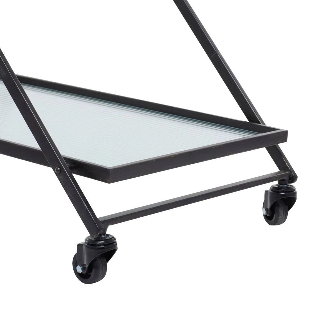 Best Pirce ❤️ Black Iron Industrial Bar Cart, 32" x 25" x 18" by Ivory and Iris ✨ 5 Best Pirce ❤️ Black Iron Industrial Bar Cart, 32" x 25" x 18" by Ivory and Iris ✨ - Image 5