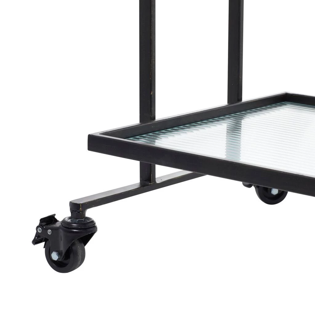 Best Pirce ❤️ Black Iron Industrial Bar Cart, 32" x 25" x 18" by Ivory and Iris ✨ 6 Best Pirce ❤️ Black Iron Industrial Bar Cart, 32" x 25" x 18" by Ivory and Iris ✨ - Image 6