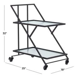 Best Pirce ❤️ Black Iron Industrial Bar Cart, 32" x 25" x 18" by Ivory and Iris ✨ 16 Best Pirce ❤️ Black Iron Industrial Bar Cart, 32" x 25" x 18" by Ivory and Iris ✨ -Cheap Ivory and Iris Store D502505S 8