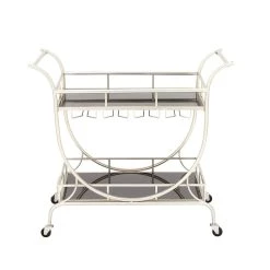 Best reviews of 🎁 Silver Iron Contemporary Bar Cart, 33" x 38" x 19" by Ivory and Iris 🧨