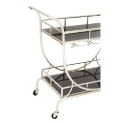 Best reviews of 🎁 Silver Iron Contemporary Bar Cart, 33" x 38" x 19" by Ivory and Iris 🧨 -Cheap Ivory and Iris Store D502515S 6