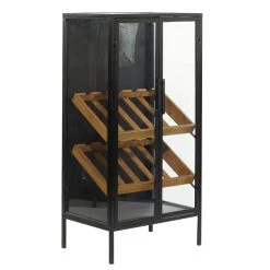 Deals 🤩 40'' Black Wood Contemporary Standing Wine Rack by Ivory and Iris 😉