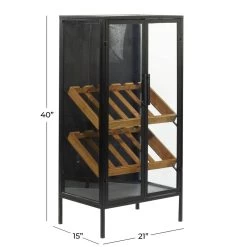 Deals 🤩 40'' Black Wood Contemporary Standing Wine Rack by Ivory and Iris 😉 -Cheap Ivory and Iris Store D502521S 8