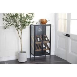 Deals 🤩 40'' Black Wood Contemporary Standing Wine Rack by Ivory and Iris 😉 -Cheap Ivory and Iris Store D502521S 9