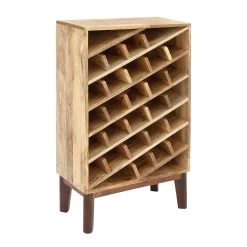 Best Pirce ✨ 40'' Brown Modern Mango Wood Wine Storage by Ivory and Iris 👍 -Cheap Ivory and Iris Store D502522S 4
