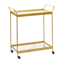 Best Pirce π Gold Metal Contemporary Bar Cart, 31" x 28" x 14" by Ivory and Iris π₯°