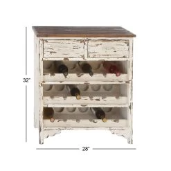 Best reviews of ✔️ 32'' White Farmhouse Wood Wine Storage by Ivory and Iris 🔔 -Cheap Ivory and Iris Store D502525S 13
