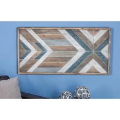Best Pirce ⌛ Grey Farmhouse Abstract Wood Wall Decor, 23" x 46" by Ivory and Iris 👏 -Cheap Ivory and Iris Store D502530S 8