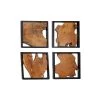 Coupon ⌛ Set of 4 Brown Teak Wood Rustic Abstract Wall Decor, 18" x 18" by Ivory and Iris 😉