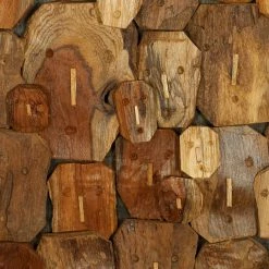 Outlet 🛒 Rectangular Brown Wood Totem Face Wall Art, 32" x 14" x 2" by Ivory and Iris 🛒 -Cheap Ivory and Iris Store D502533S 4