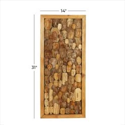 Outlet 🛒 Rectangular Brown Wood Totem Face Wall Art, 32" x 14" x 2" by Ivory and Iris 🛒 -Cheap Ivory and Iris Store D502533S 7