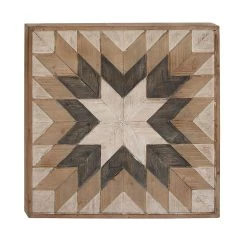 Promo 🔥 Brown Farmhouse Abstract Wood Wall Decor, 30" x 30" by Ivory and Iris 🧨
