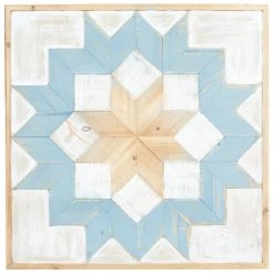 Discount ❤️ Multi Colored Farmhouse Abstract Wood Wall Decor, 31" x 31" by Ivory and Iris 🎁