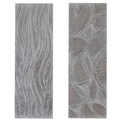 Brand new π Set of 2 Grey Wood Modern Abstract Wall Decor, 16" x 48" by Ivory and Iris π