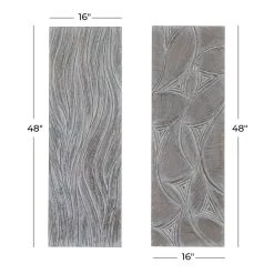 Brand new π Set of 2 Grey Wood Modern Abstract Wall Decor, 16" x 48" by Ivory and Iris π 16 Brand new π Set of 2 Grey Wood Modern Abstract Wall Decor, 16" x 48" by Ivory and Iris π -Cheap Ivory and Iris Store D502539S 8