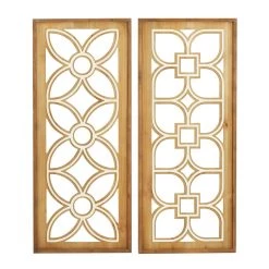 Discount 🌟 Set of 2 Brown Wood Farmhouse Wall Decor 16", 38" by Ivory and Iris ⭐