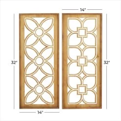 Discount 🌟 Set of 2 Brown Wood Farmhouse Wall Decor 16", 38" by Ivory and Iris ⭐ -Cheap Ivory and Iris Store D502550S 7