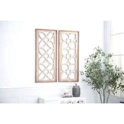 Discount 🌟 Set of 2 Brown Wood Farmhouse Wall Decor 16", 38" by Ivory and Iris ⭐ -Cheap Ivory and Iris Store D502550S 8