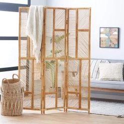 Wholesale 🌟 Brown Wood Contemporary Room Divider Screen, 71" x 52" x 1" by Ivory and Iris 🎁 -Cheap Ivory and Iris Store D502597S 9