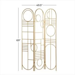 Outlet ✨ Gold Metal Modern Room Divider Screen 69" x 50" x 1" by Ivory and Iris 🔥 -Cheap Ivory and Iris Store D502599S 6