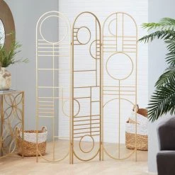 Outlet ✨ Gold Metal Modern Room Divider Screen 69" x 50" x 1" by Ivory and Iris 🔥 -Cheap Ivory and Iris Store D502599S 7