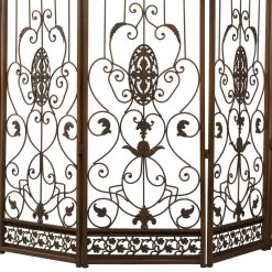 Cheapest ✨ Brown Metal Eclectic Room Divider Screen, 80 " x 80 " x 1 " by Ivory and Iris 🔥 -Cheap Ivory and Iris Store D502601S 4