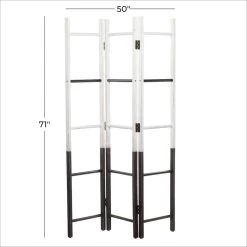 Outlet ✔️ White Wood Farmhouse Room Divider Screen 71" x 50" x 1" by Ivory and Iris 🧨 -Cheap Ivory and Iris Store D502603S 5