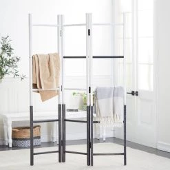 Outlet ✔️ White Wood Farmhouse Room Divider Screen 71" x 50" x 1" by Ivory and Iris 🧨 -Cheap Ivory and Iris Store D502603S 6