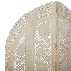 Outlet 💯 White Mango Wood Eclectic Room Divider Screen, 72 " x 60 " x 2 " by Ivory and Iris 😍 -Cheap Ivory and Iris Store D502609S 4