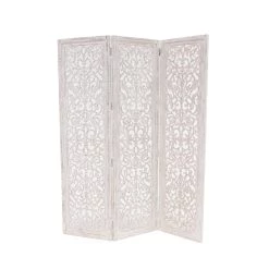 Best deal 😀 White Mango Wood Farmhouse Room Divider Screen, 69 " x 60 " x 1 " by Ivory and Iris 😉