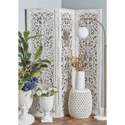 Best deal 😀 White Mango Wood Farmhouse Room Divider Screen, 69 " x 60 " x 1 " by Ivory and Iris 😉 -Cheap Ivory and Iris Store D502611S 7