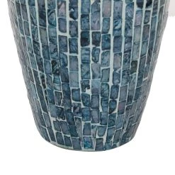 Buy 🥰 Blue Metal Coastal Vase, 19" x 8" x 8" by Ivory and Iris 💯 -Cheap Ivory and Iris Store D502650S 3
