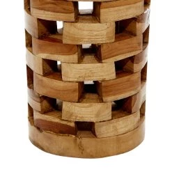 Flash Sale ⭐ Brown Teak Wood Contemporary Style Vase, 16" x 6" x 6" by Ivory and Iris ✨ -Cheap Ivory and Iris Store D502652S 4