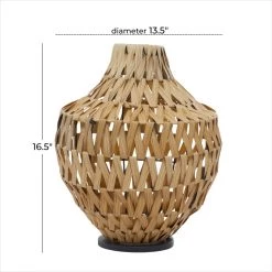 Buy 🎉 Brown Metal Boho Style Vase, 17" x 14" x 14" by Ivory and Iris 😀 -Cheap Ivory and Iris Store D502653S 4