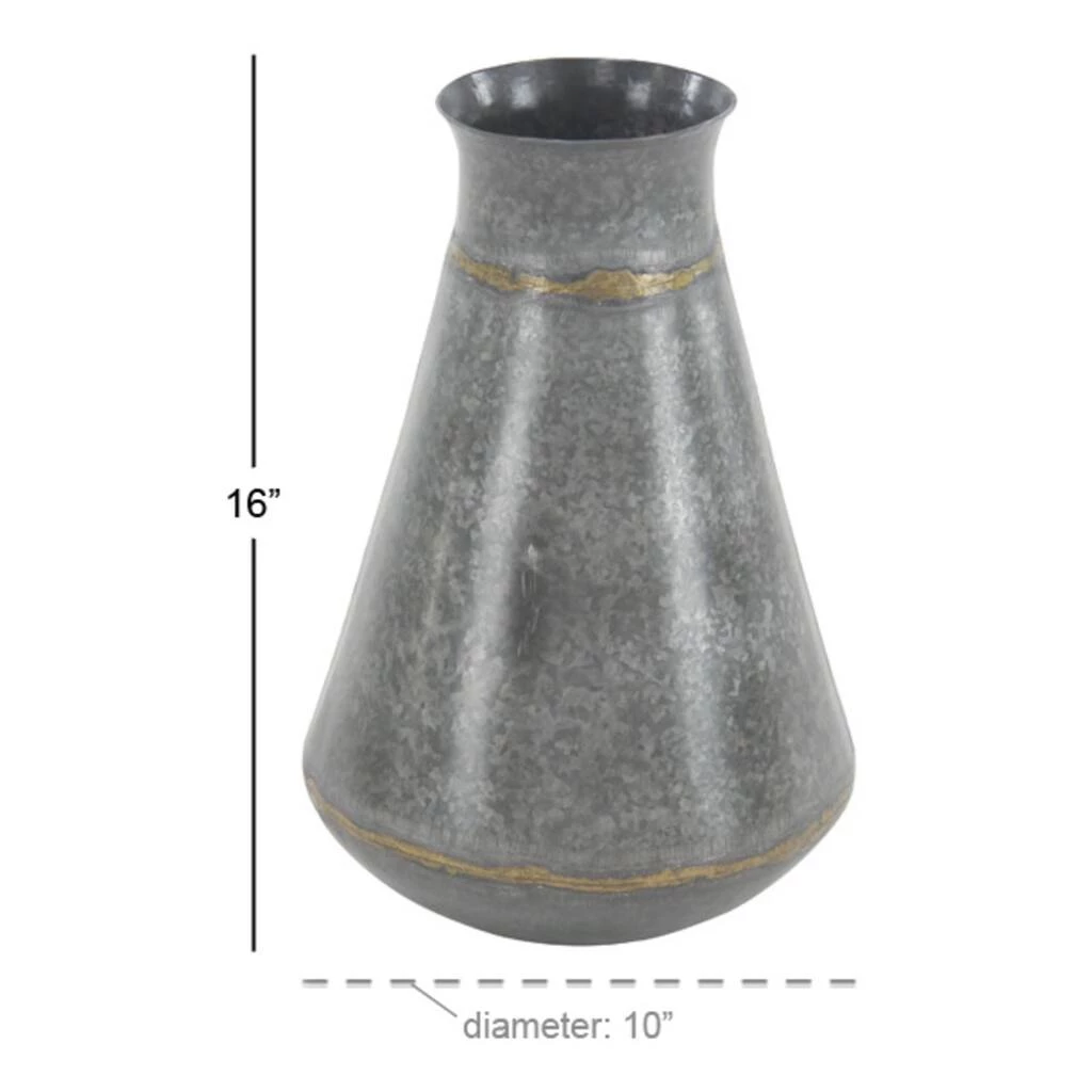 New β€οΈ Grey Metal Farmhouse Vase, 16" x 10" x 10" by Ivory and Iris π 5 New β€οΈ Grey Metal Farmhouse Vase, 16" x 10" x 10" by Ivory and Iris π - Image 5