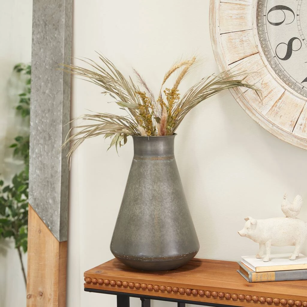 New β€οΈ Grey Metal Farmhouse Vase, 16" x 10" x 10" by Ivory and Iris π 6 New β€οΈ Grey Metal Farmhouse Vase, 16" x 10" x 10" by Ivory and Iris π - Image 6
