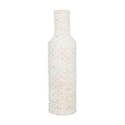 Best Pirce 🥰 White Metal Boho Style Vase 30" x 9" x 9" by Ivory and Iris 🎁