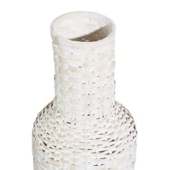 Best Pirce 🥰 White Metal Boho Style Vase 30" x 9" x 9" by Ivory and Iris 🎁 -Cheap Ivory and Iris Store D502662S 3