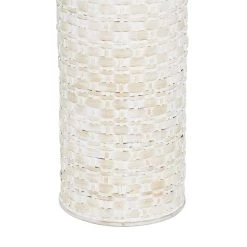 Best Pirce 🥰 White Metal Boho Style Vase 30" x 9" x 9" by Ivory and Iris 🎁 -Cheap Ivory and Iris Store D502662S 4