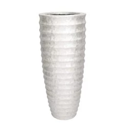 Budget π White Polystone Coastal Vase, 48" x 20" x 20" by Ivory and Iris π₯